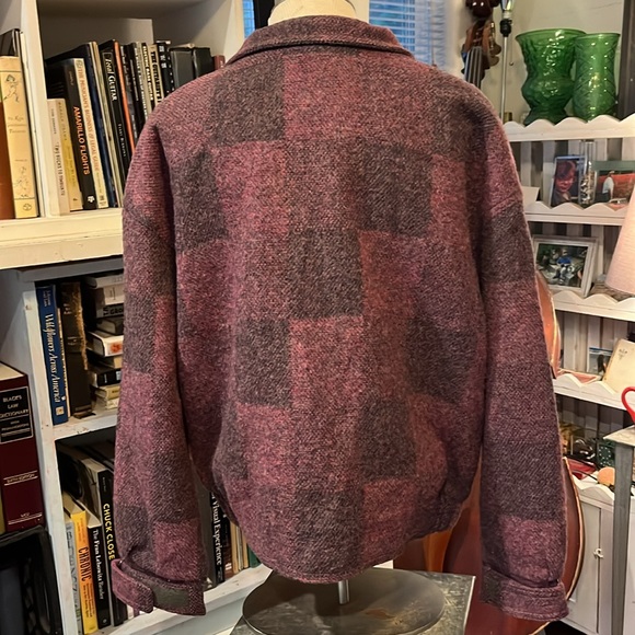 💜 V I N T A G E WOOLRICH WOMAN PURPLE PLAID JACKET - Picture 11 of 12